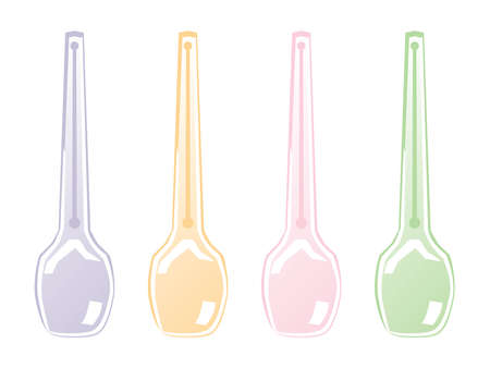 Set illustration of the colorful plastic spoonのイラスト素材