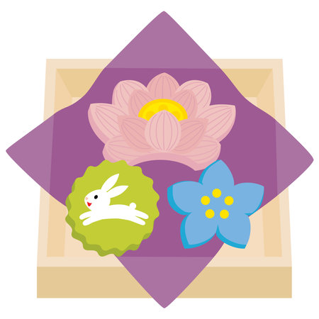 Sweets of the Bon Festival and the equinoctial week. These are sweets of Buddhism.のイラスト素材