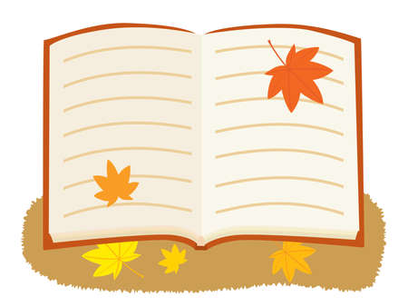 Book of the autumn of readingのイラスト素材