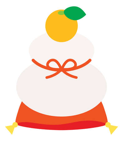 Illustration of the rice cake called "Kagamimochi" of New Year holidays.のイラスト素材