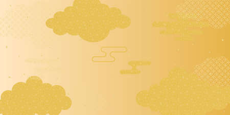 Background material of the golden cloud of New Year holidays.のイラスト素材