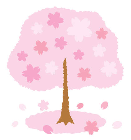 Icon illustration of the cherry tree.のイラスト素材