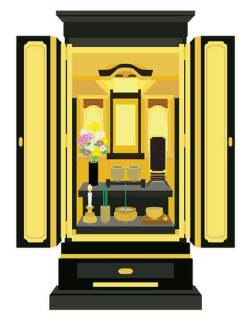Illustration of the Buddhist altar.の販売画像