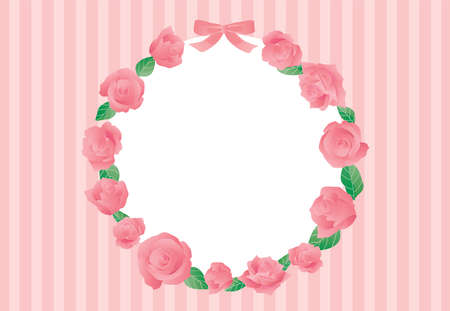 Frame illustration of the pink rose.のイラスト素材