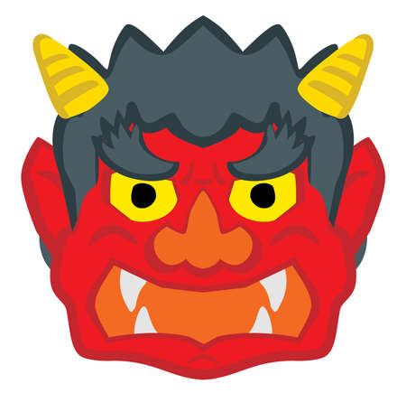 A red ogre mask of the Setsubun.のイラスト素材