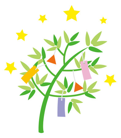 Bamboo leaf decoration of the Star Festivalのイラスト素材