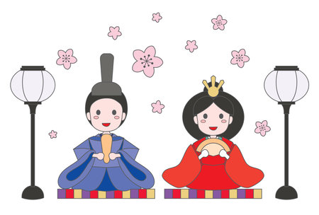 Hina doll of the Doll's Festival.のイラスト素材