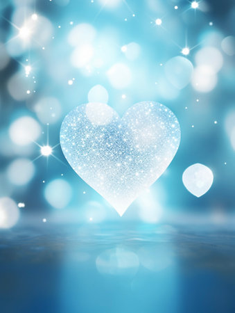 Glowing heart on bokeh background. Valentines day and love events card.  AI-Generated Imagesの素材