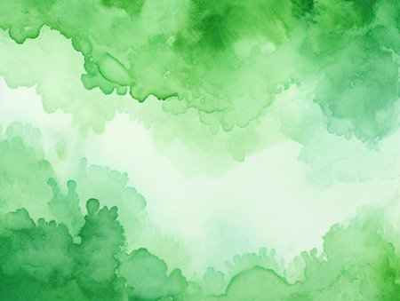 Abstract green watercolor background. Texture paper. Digital art painting. AI-Generated Imagesの素材
