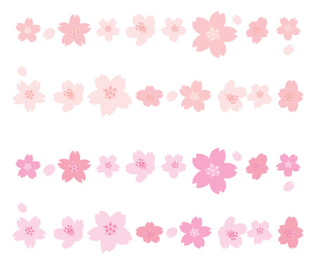 Border frame of cherry blossom, vector illustrationのイラスト素材