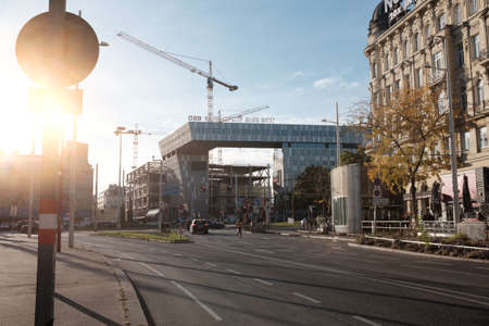 Vienna/Austria - 13 28 2020: Progress of the new building of the first inner city IKEA store in...