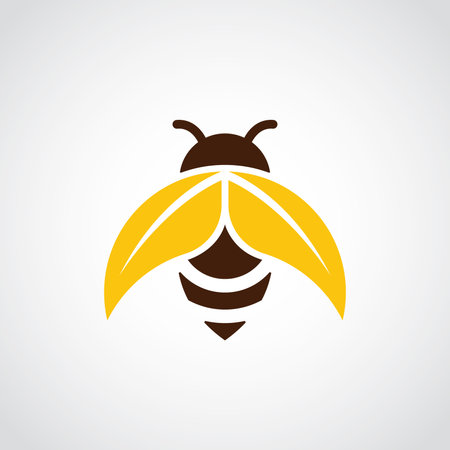 bee icon on white background. vector illustration. Flat design.のイラスト素材