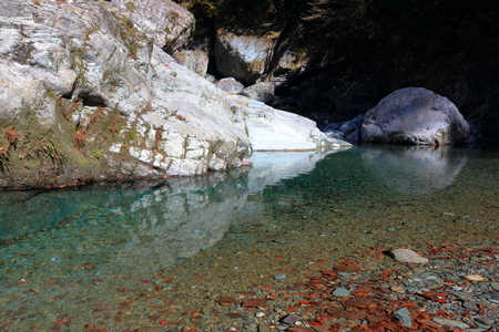 The Yasui Valley in the fall (Kochi Prefecture)の写真素材