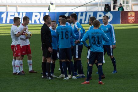 Volgograd, Russia. March 3, 2019. FC Rotor Volgograd vs FC Spartak-2. The Stadium "Arena". FNL. Editorial license.のeditorial素材
