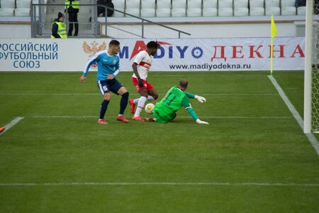 Volgograd, Russia. March 3, 2019. FC Rotor Volgograd vs FC Spartak-2. The Stadium "Arena". FNL. Editorial license.のeditorial素材