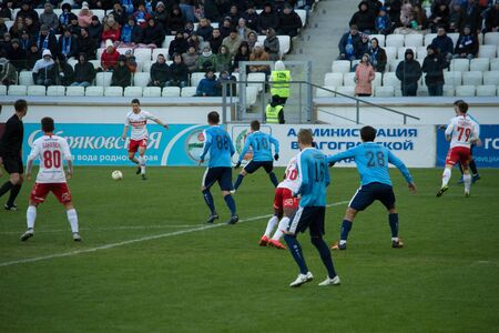 Volgograd, Russia. March 3, 2019. FC Rotor Volgograd vs FC Spartak-2. The Stadium "Arena". FNL. Editorial license.のeditorial素材