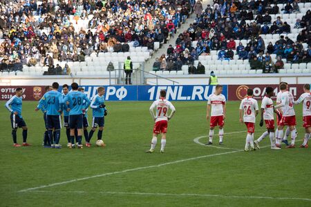 Volgograd, Russia. March 3, 2019. FC Rotor Volgograd vs FC Spartak-2. The Stadium "Arena". FNL. Editorial license.のeditorial素材