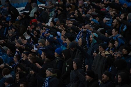 Volgograd, Russia. March 3, 2019. FC Rotor Volgograd vs FC Spartak-2. The Stadium "Arena". FNL. Editorial license.のeditorial素材