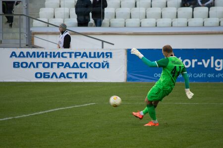 Volgograd, Russia. March 3, 2019. FC Rotor Volgograd vs FC Spartak-2. The Stadium "Arena". FNL. Editorial license.のeditorial素材