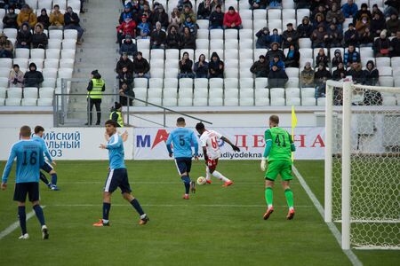 Volgograd, Russia. March 3, 2019. FC Rotor Volgograd vs FC Spartak-2. The Stadium "Arena". FNL. Editorial license.のeditorial素材