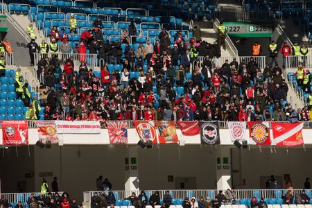 Volgograd, Russia. March 3, 2019. FC Rotor Volgograd vs FC Spartak-2. The Stadium "Arena". FNL. Editorial license.のeditorial素材