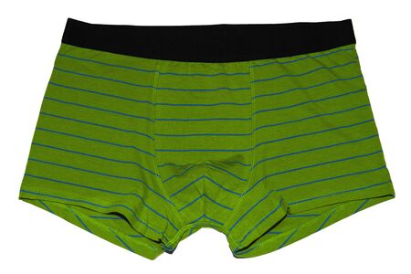 Men's underwear. Boxer briefs isolated on white background. Men's briefs with stripes.の写真素材