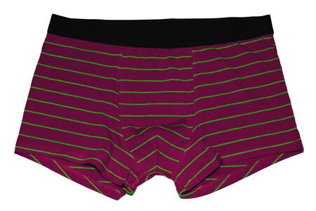 Men's underwear. Boxer briefs isolated on white background. Men's briefs with stripes.の写真素材