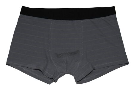 Men's underwear. Boxer briefs isolated on white background. Men's briefs with stripes.の写真素材