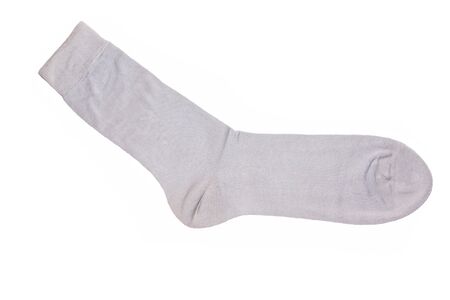 Thin grey sock. A sock on a white background. Isolated.の写真素材