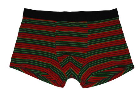 Men's underwear. Boxer briefs isolated on white background. Men's briefs with stripes.の写真素材