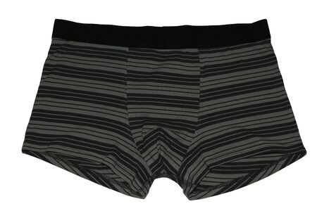 Men's underwear. Boxer briefs isolated on white background. Men's briefs with stripes.の写真素材