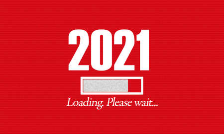 Greeting Card. Countdown to 2021. Red and White. Minimalism.