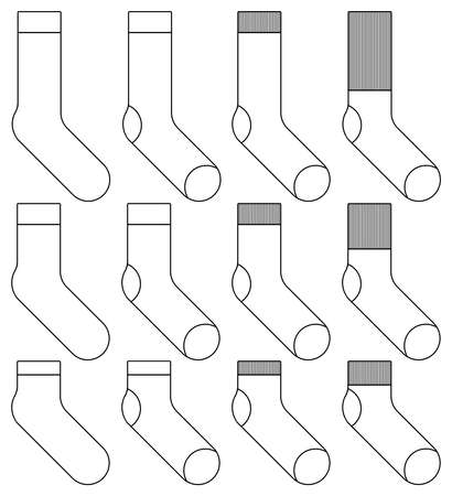 Varieties of socks isolated on whiteのイラスト素材