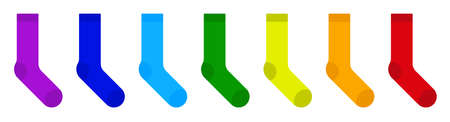 Multi-colored socks isolated on whiteのイラスト素材