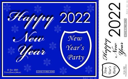 Invitation card - New Year's party. Happy New Year  Design of a postcard or ticket.のイラスト素材