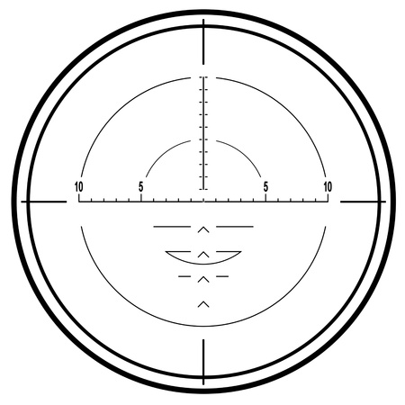 Optical sniper rifle sight isolated on white backgroundの写真素材