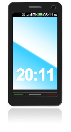 Abstract touch screen smart phone isolated on whiteの写真素材