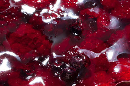 Amazing texture jelly with berries. abstract backroundの写真素材