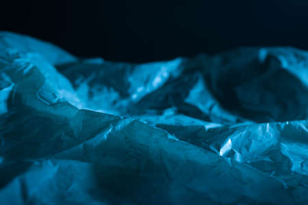 Paper model of mountain. Mystic landscape in blueの写真素材