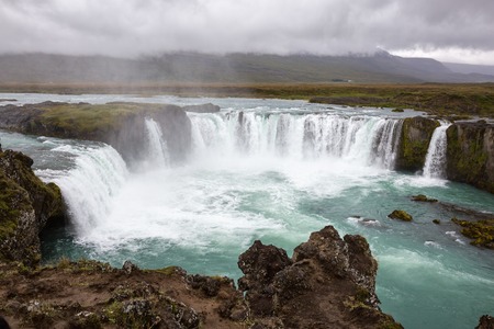 Waterfall Godafoss - one of the most beautiful in Icelandの写真素材