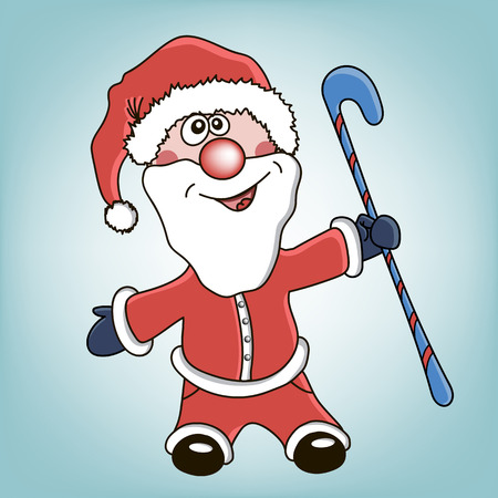 jolly Santa Claus with stickのイラスト素材