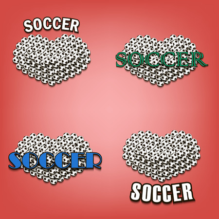Love and football. heart of soccer. illustrationのイラスト素材