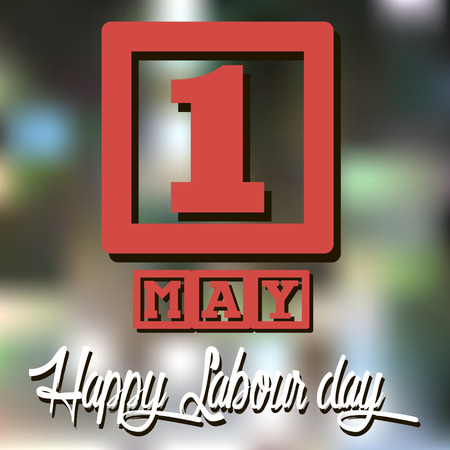 1 May. Happy Labour day. vague background. Vector illustrationのイラスト素材