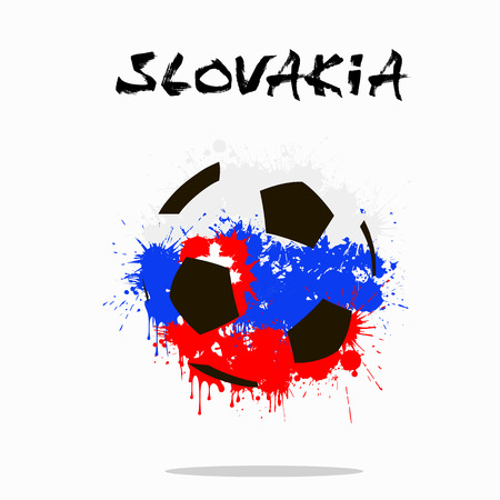 Abstract soccer ball painted in the colors of the Slovakia flag. Vector illustrationのイラスト素材