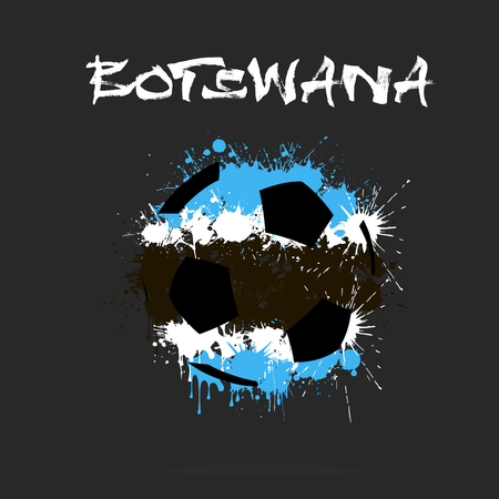 Abstract soccer ball painted in the colors of the Botswana flag. Vector illustrationのイラスト素材