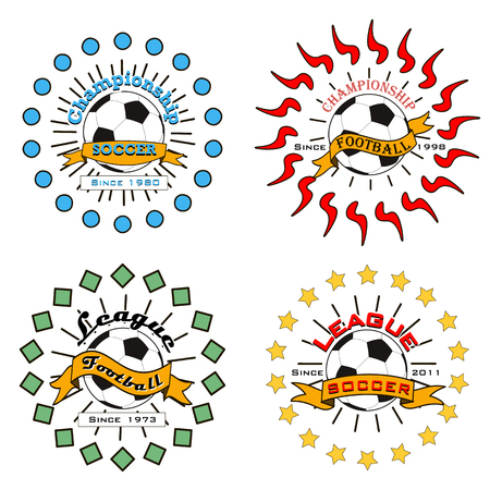Set of soccer football logoのイラスト素材