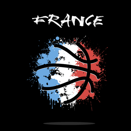 Flag of France as an abstract basketball ballのイラスト素材