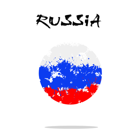Flag of Russia from blots of paint in grunge style vector illustrationのイラスト素材