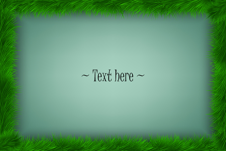 Frame of grass on green background.  Vector illustrationのイラスト素材