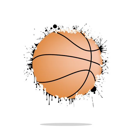 Background abstract basketball ball from blots. Grunge style. Vector illustrationのイラスト素材